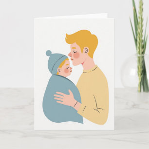 Carte artistique de Fête des pères paisible