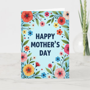 Carte artistique de fleurs pour la fête des mères