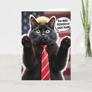Carte artistique de la fête des pères avec un chat