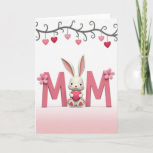 Carte artistique de lapin pour la fête des mères