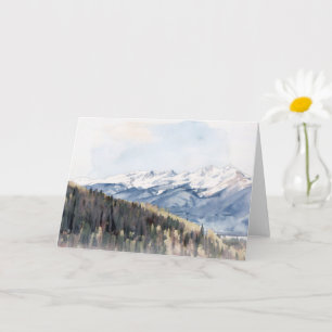 Carte artistique de paysage de montagnes enneigées