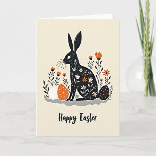 Carte artistique festive de lapin de printemps