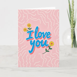 Carte artistique Fleurs Je T'aime