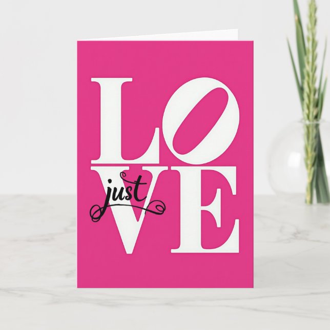 Carte artistique Fuchsia Just Love (Devant)