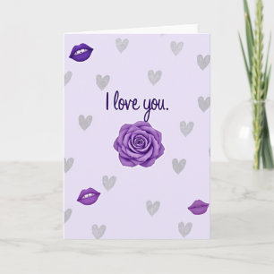 Carte artistique « Je t'aime Rose Lèvres »