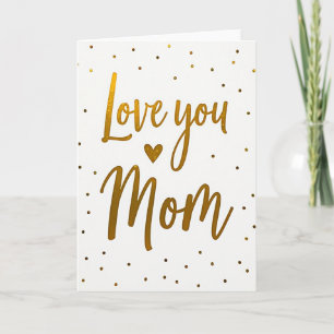 Carte artistique pailletée « Je t'aime maman »