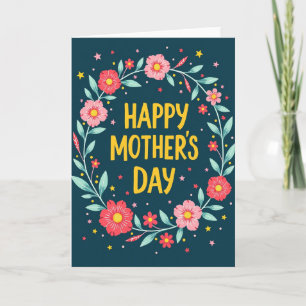 Carte artistique pour la fête des mères joyeuse