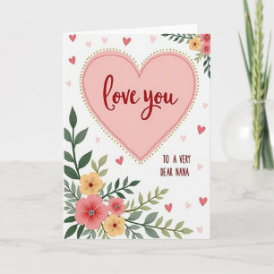 Carte artistique pour Nana chérie avec cœur