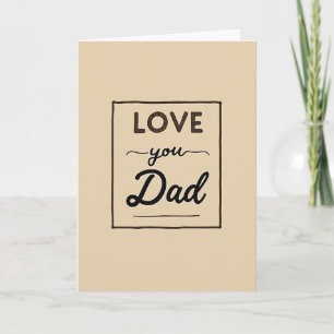 Carte artistique pour papa avec amour