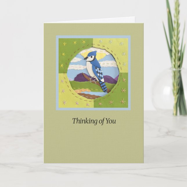 Carte artistique "Thinking of You" de Blue Jay (Devant)