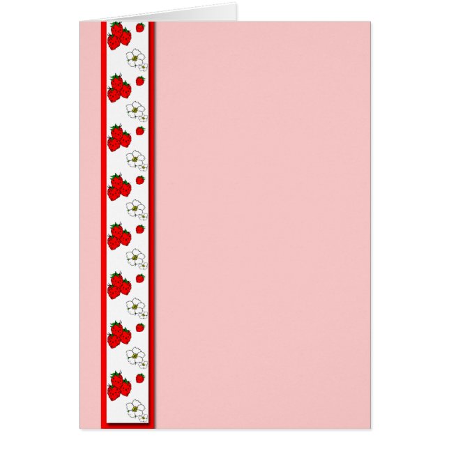 Carte artistique vierge à la fraise rouge (Devant)