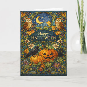 Carte Arts et artisanat d'Halloween de jardin vintage