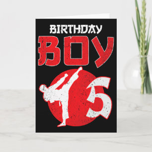 Carte Arts martiaux d'anniversaire de 5 ans Karaté Taekw