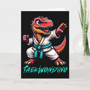 Carte Arts Martiaux Drôles Karaté Taekwondo Dino Animal 