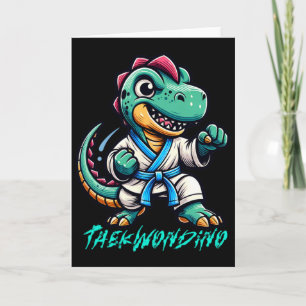 Carte Arts Martiaux Drôles Karaté Taekwondo Dino Animal 