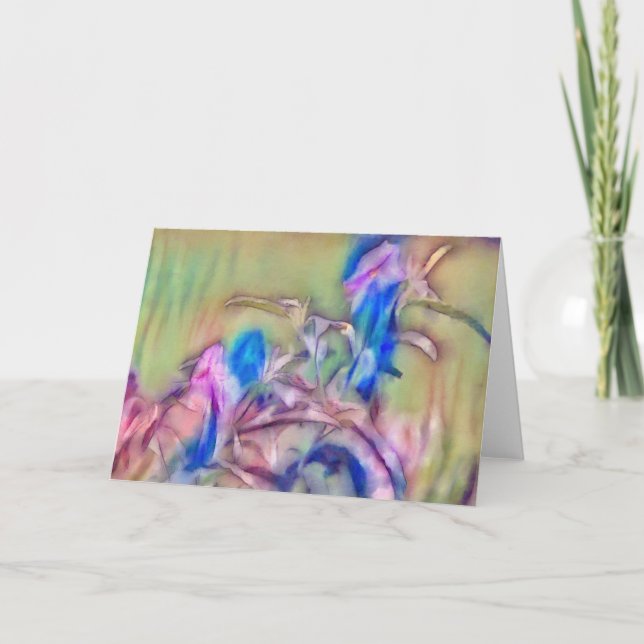Carte Artsy Abstrait Fleurs Art Note Card (Devant)