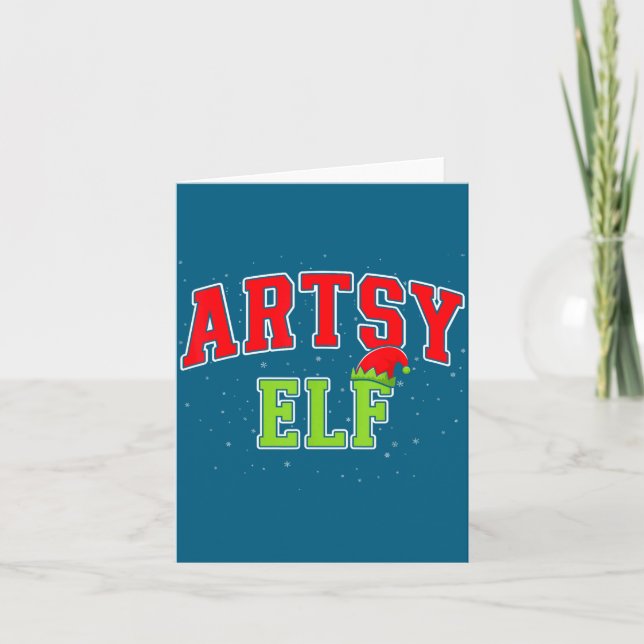 Carte Artsy Elf Christmas Family Matching Group Xmas Act (Devant)