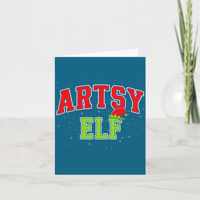 Carte Artsy Elf Christmas Family Matching Group Xmas Act (Devant)