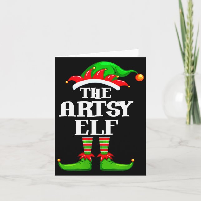 Carte Artsy Elf Matching Family Group Christmas Party Py (Devant)