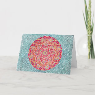 Carte Artsy Mandala Motif sur Motif Art Note Card 1