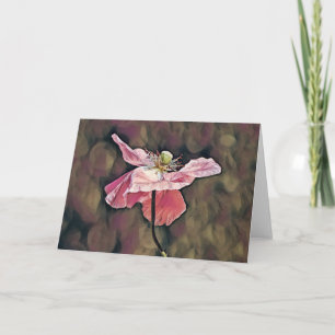 Carte Artsy Ornamental Poppy Fleur sauvage Art Note Card