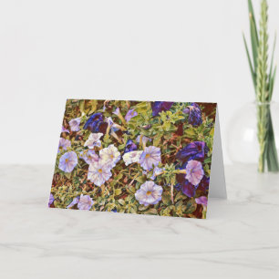 Carte Artsy Pretty Purple Petunias Art Note Card