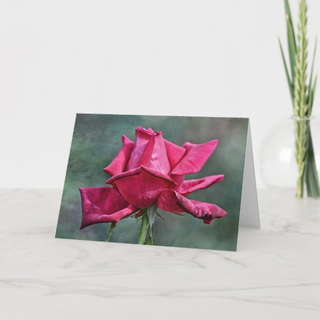 Carte Artsy Red Rose Art (Devant)