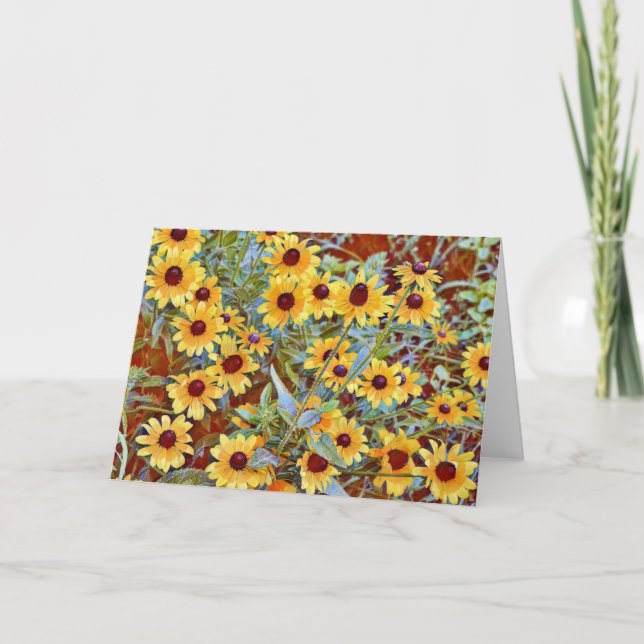 Carte Artsy Rudbeckia Flower Garden Art Note Card (Devant)