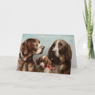 Carte Artwork Vintage - Pointeurs allemands à courte por