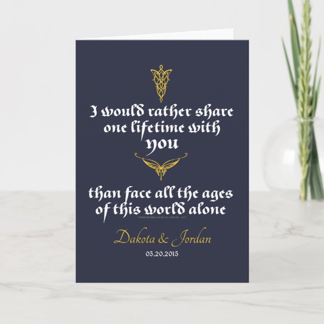 Carte Arwen "Une Vie Avec Vous" Citation Avec Icônes (Devant)