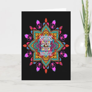 Carte Asanas Flow Plus Fort Avec Vibrant Mandala Namaste