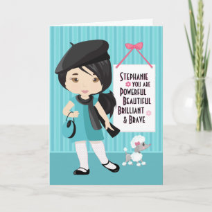 Carte Asian Beautiful and Brave Girl Card