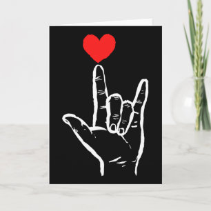 Carte Asl je t'aime main coeur langue des signes américa