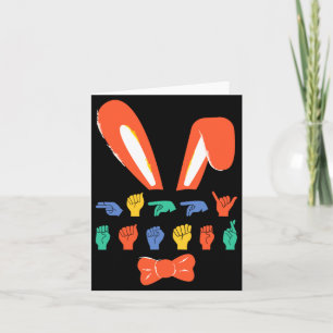 Carte Asl joyeuses pâques bonbons langue des signes oeuf
