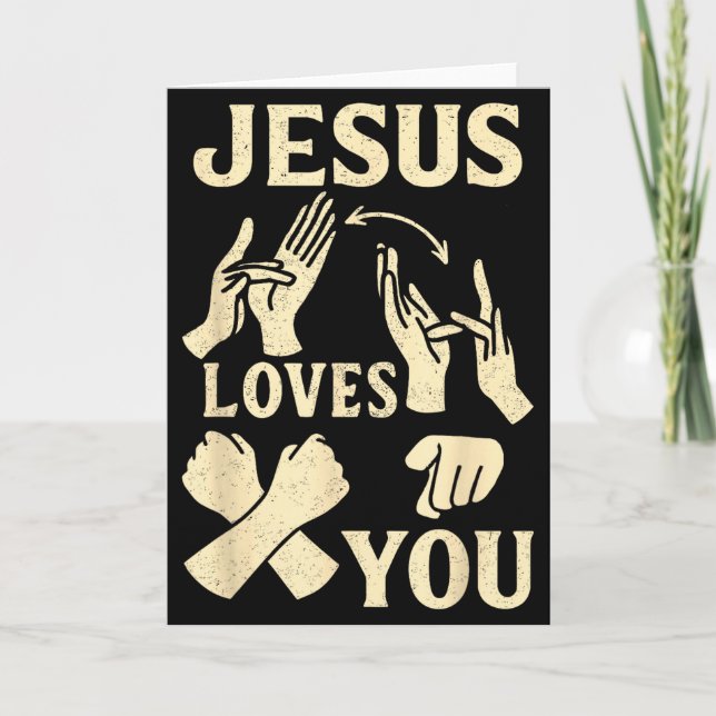 Carte Asl Teacher American Sign Language Christian Jesus (Devant)
