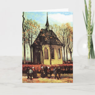 Carte Assemblée quittant l'église réformée