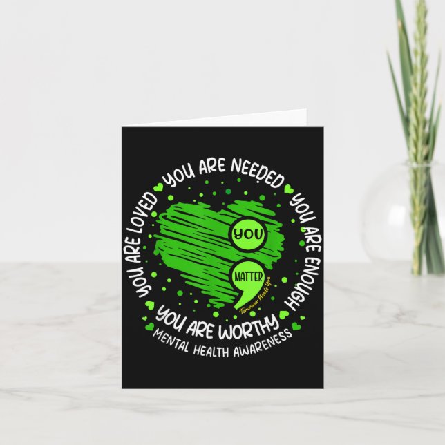Carte Assez de matière Point-virgule Sensibilisation à l (Devant)