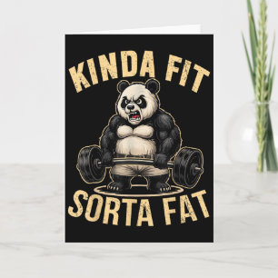Carte Assez en Forme Un Peu Gros - Panda de Gym Drôle Ha