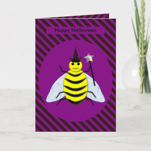 Carte Assistant Abeille magique d'Halloween Purple et ba