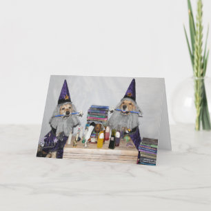 Carte Assistants d'Halloween Golden Retriever
