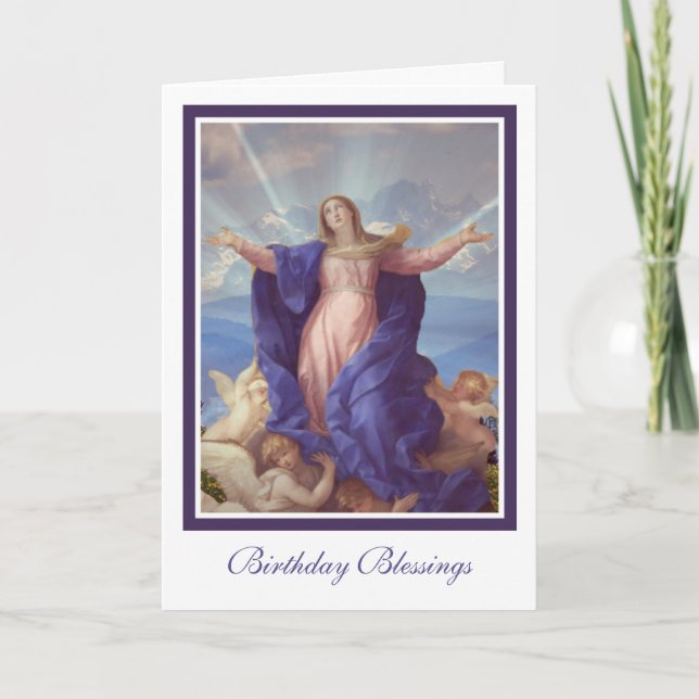 Carte Assomption de la Vierge Marie Fête religieuse d'an (Devant)