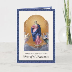 Carte Assomption religieuse Vierge Marie Prière Rosaire