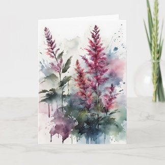 Carte Astilbe - Watercolor flowers