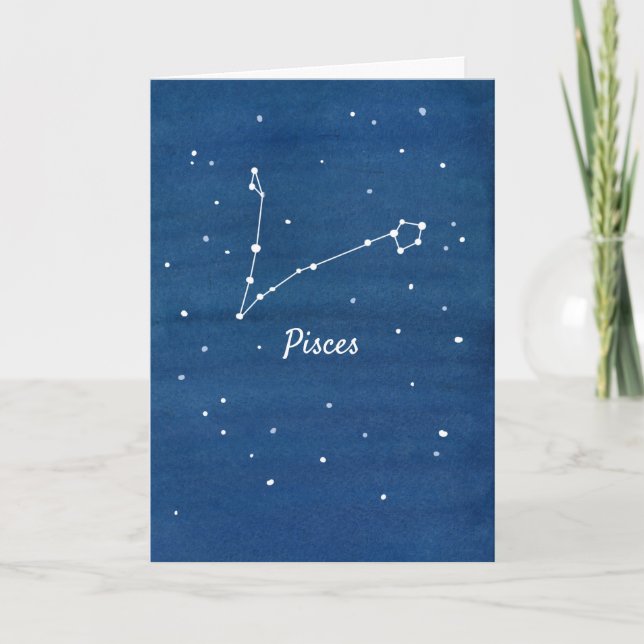 Carte Astrologie Constellation Pisces Joyeux Anniversair (Devant)