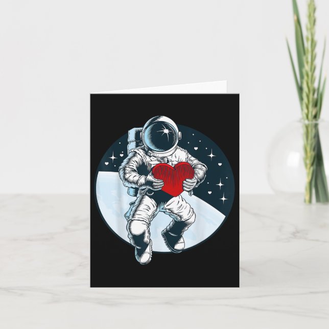 Carte Astronaut Heart Love Planet Valentines Day Space B (Devant)