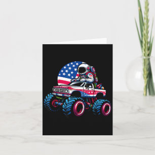 Carte Astronaute à Vélo Monster Truck 4 Juillet