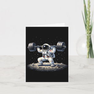 Carte Astronaute drôle musculation salle de sport fitnes