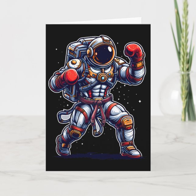 Carte Astronaute Muay Thai Boxe Karaté Kickboxing Marti (Devant)