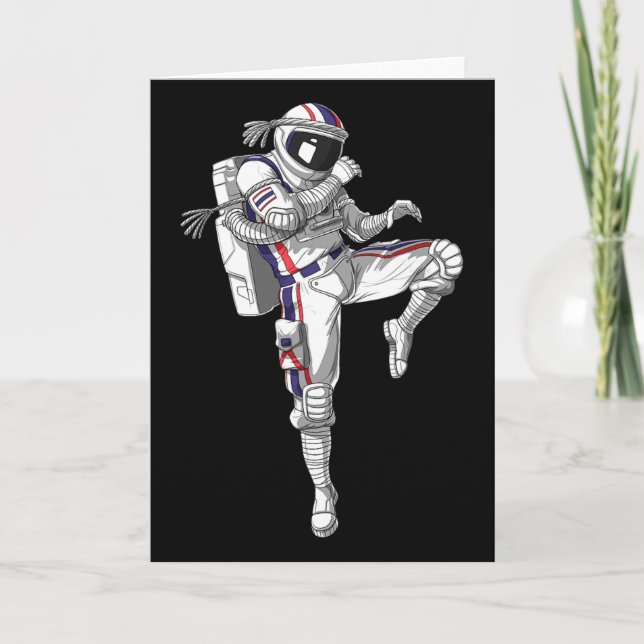 Carte Astronaute Muay Thai Boxe Karaté Kickboxing Marti (Devant)