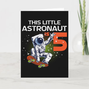 Carte Astronaute planche à roulettes pour 5e anniversair